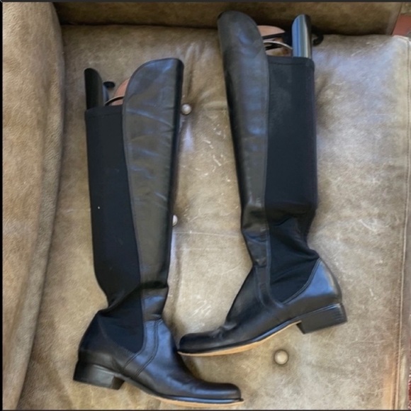 Corso Como Black Leather Over The Knee Boots - Picture 4 of 9